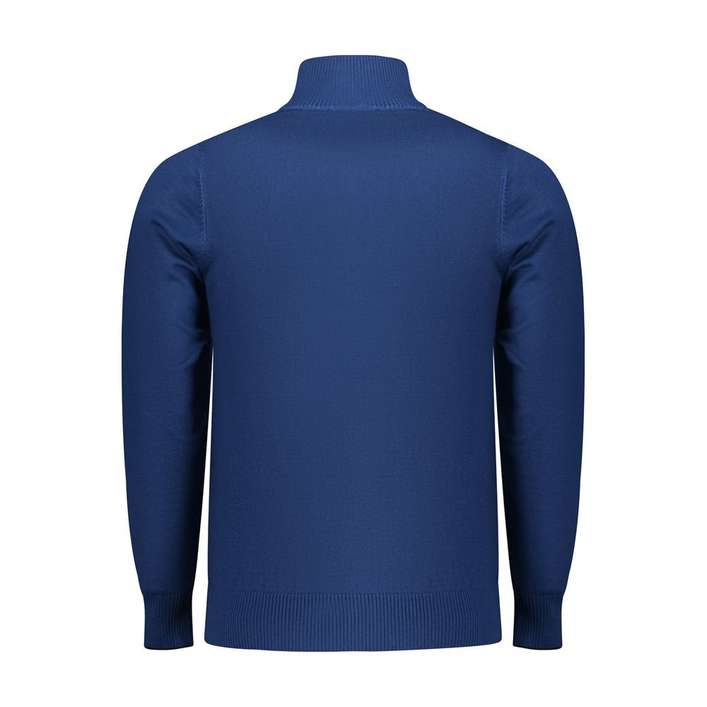 Blue Viscose Men Sweater