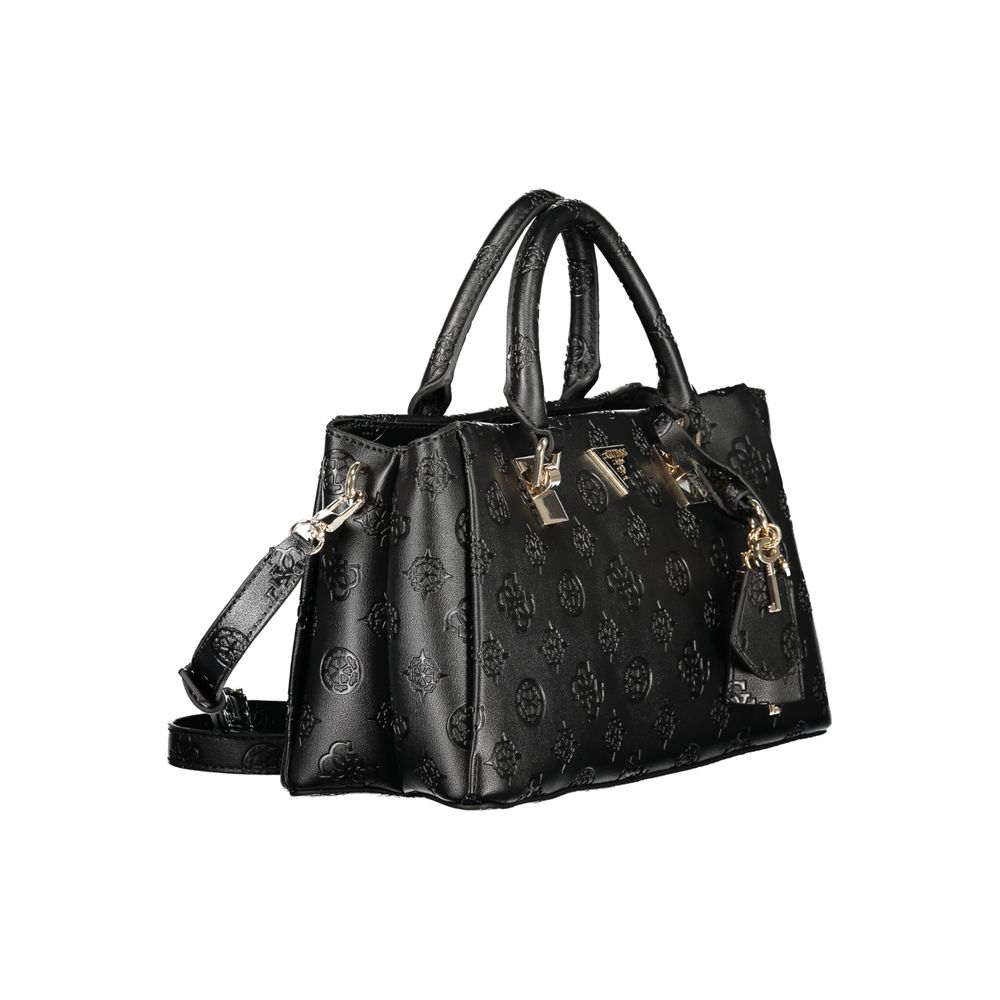 Black Polyurethane Women Handbag