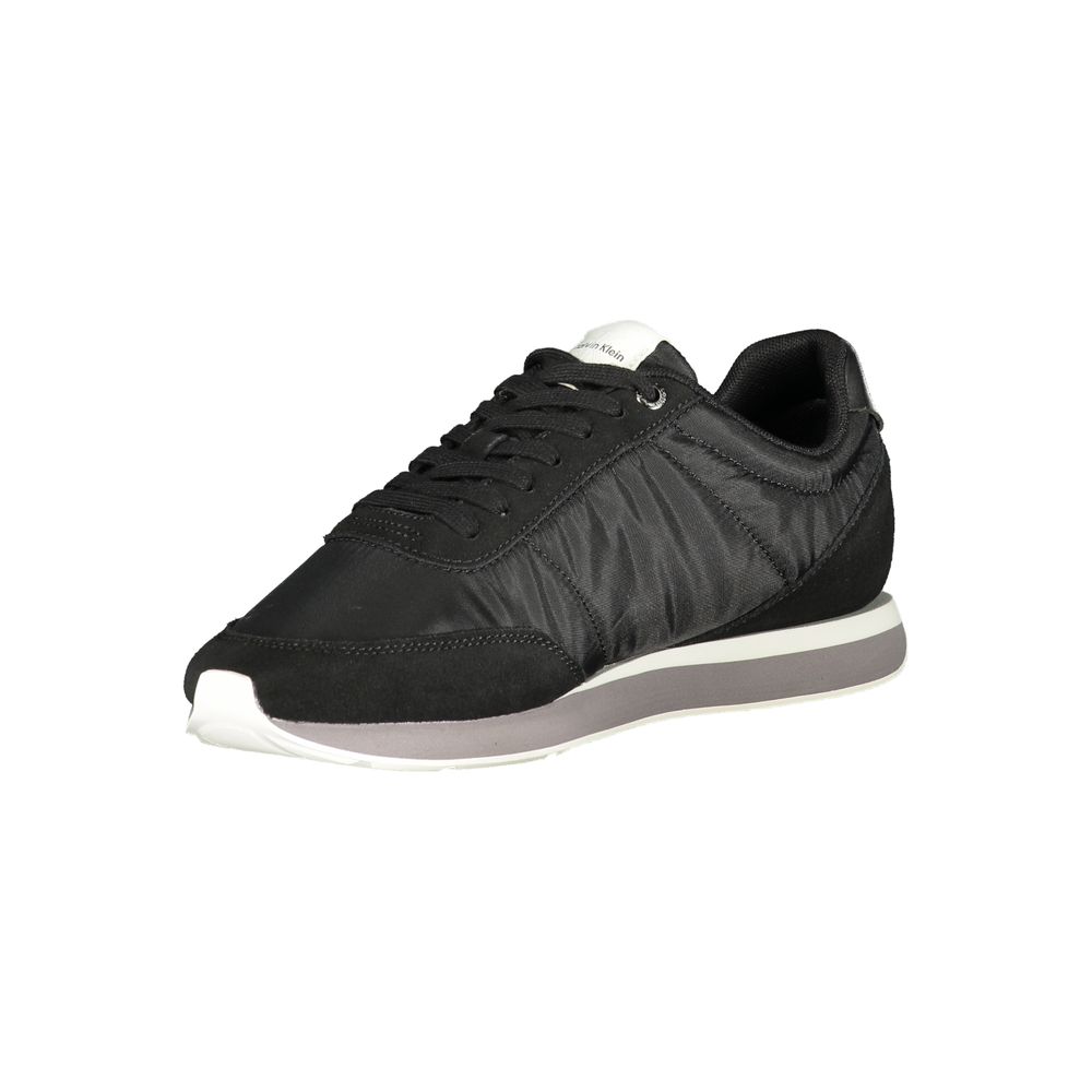 Black Polyester Men Sneaker