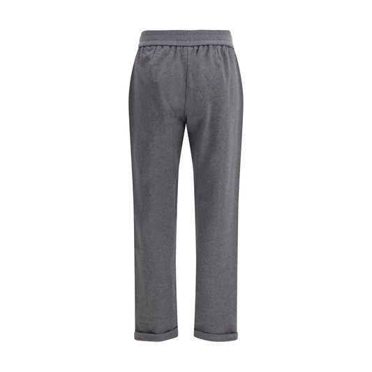 Gray Cotton Casual Pants