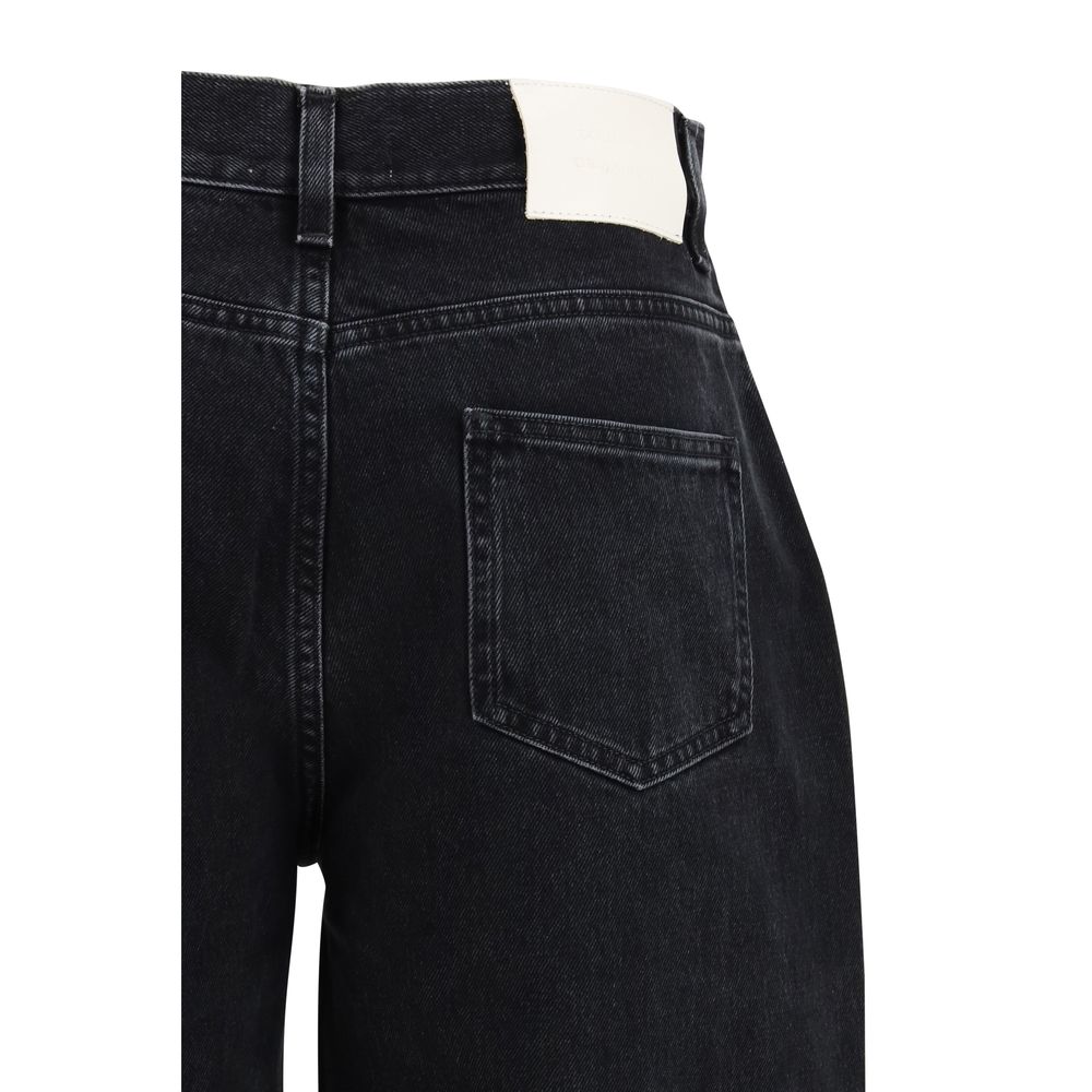 Gray Cotton Relaxed Fit Jeans