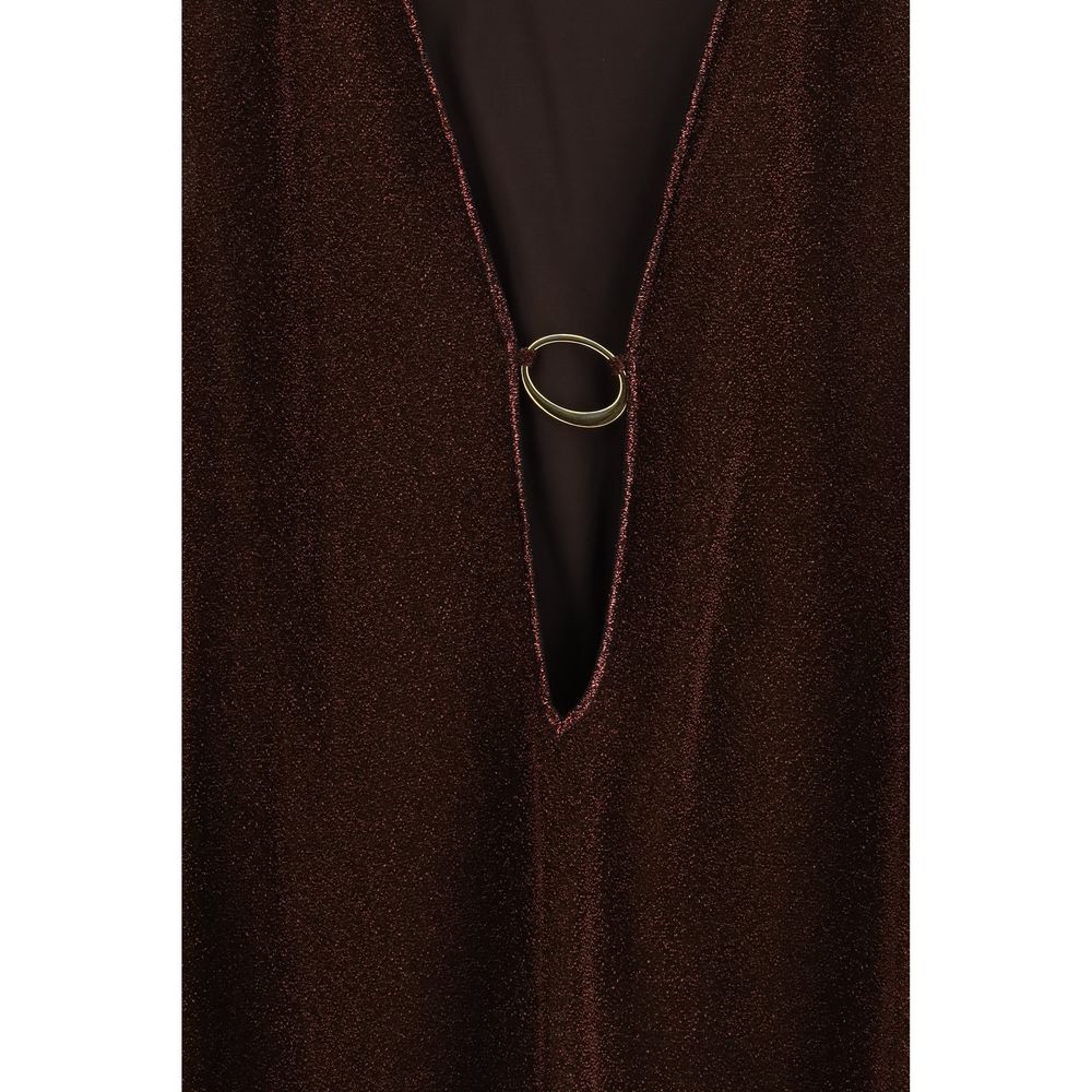 Brown Polyamide Casual Dress
