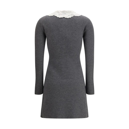 Gray Cotton Casual Dress