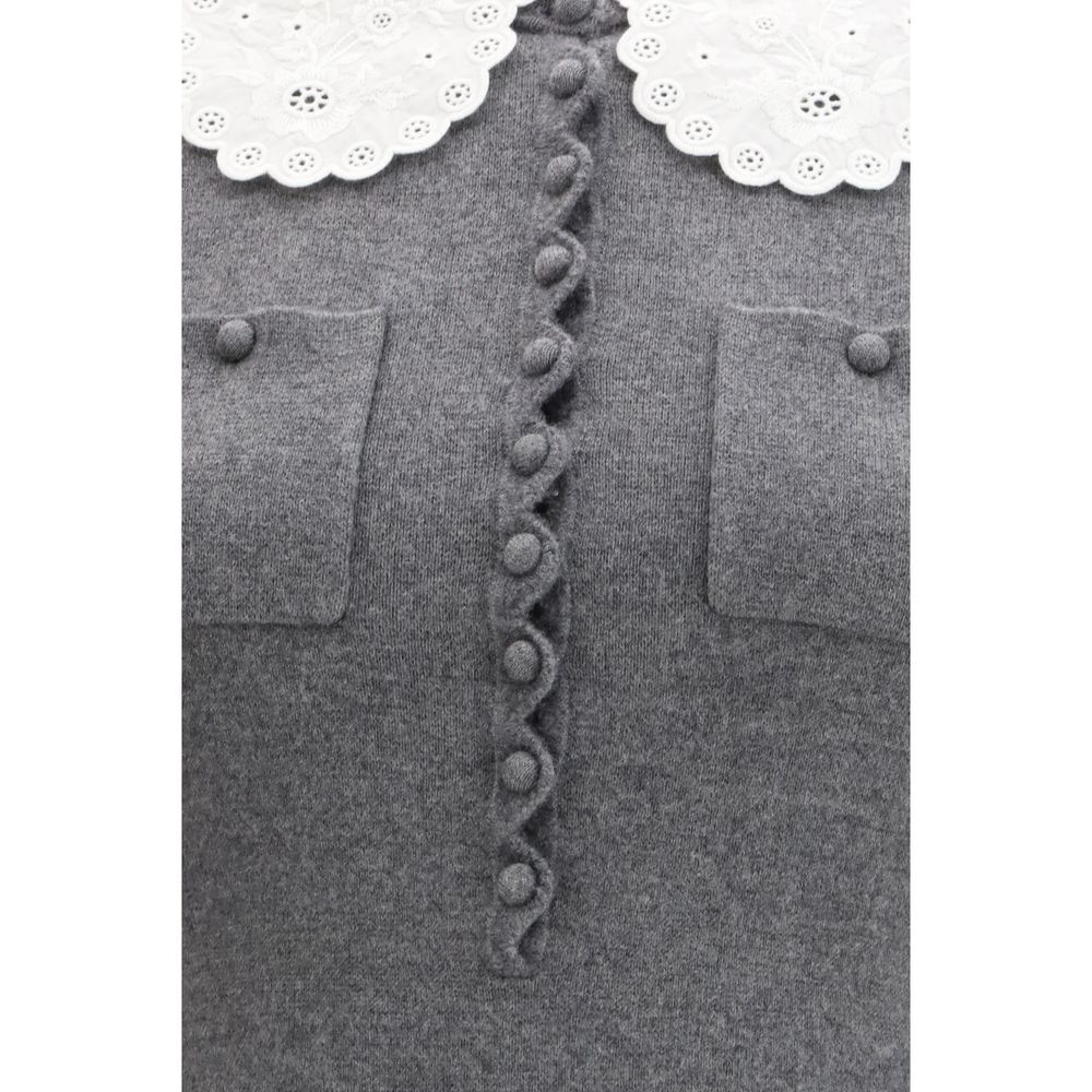 Gray Cotton Casual Dress