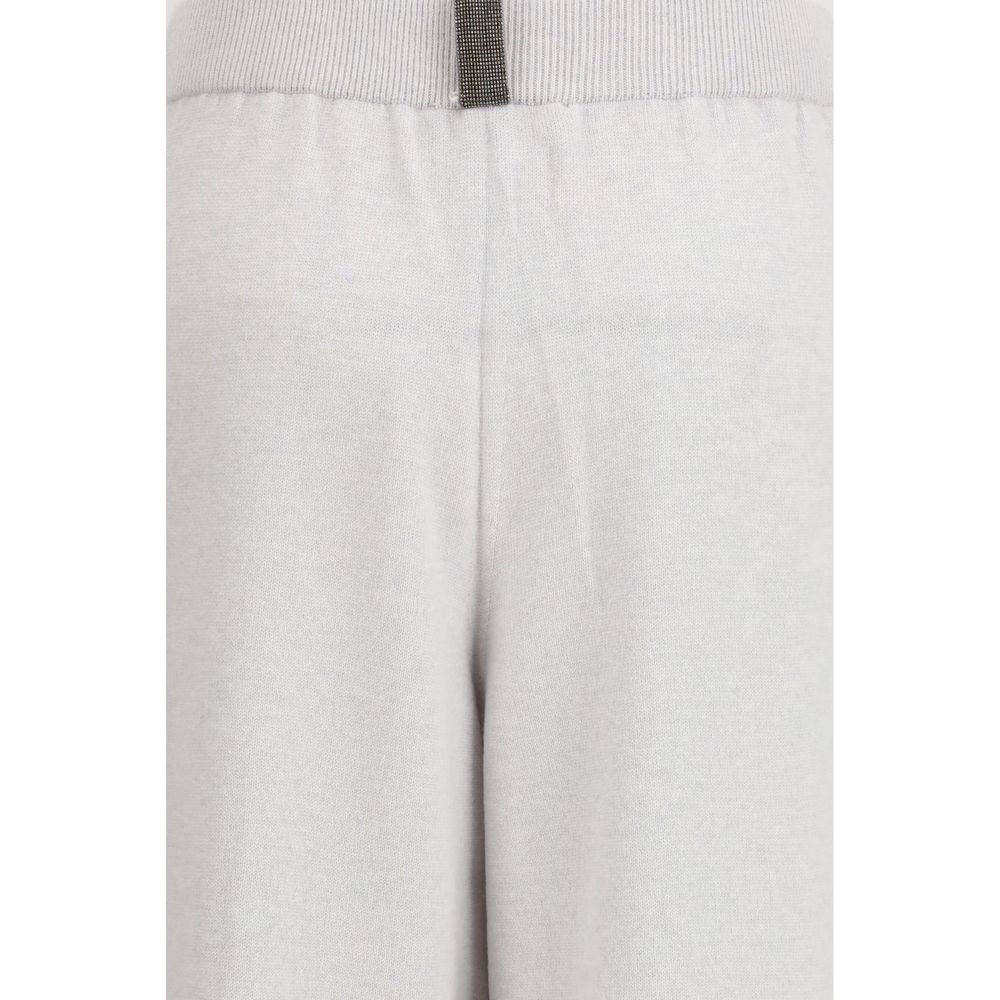 Gray Fleece Wool Casual Pants
