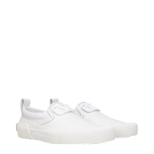 White Leather Slip-On Loafers