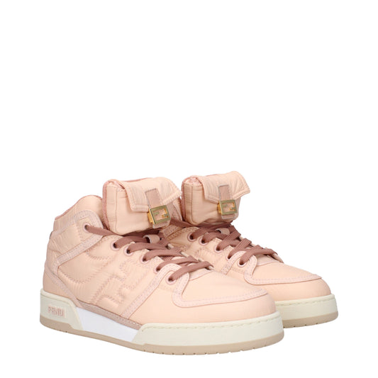 Pink Nylon High Top Sneakers