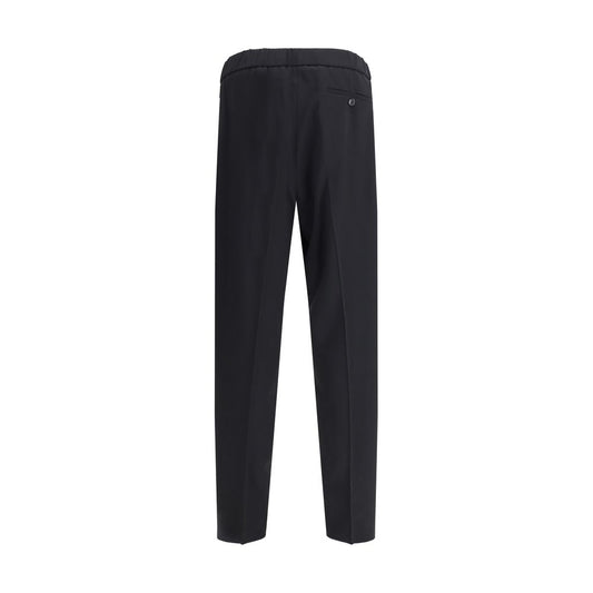 Black Cotton Casual Pants