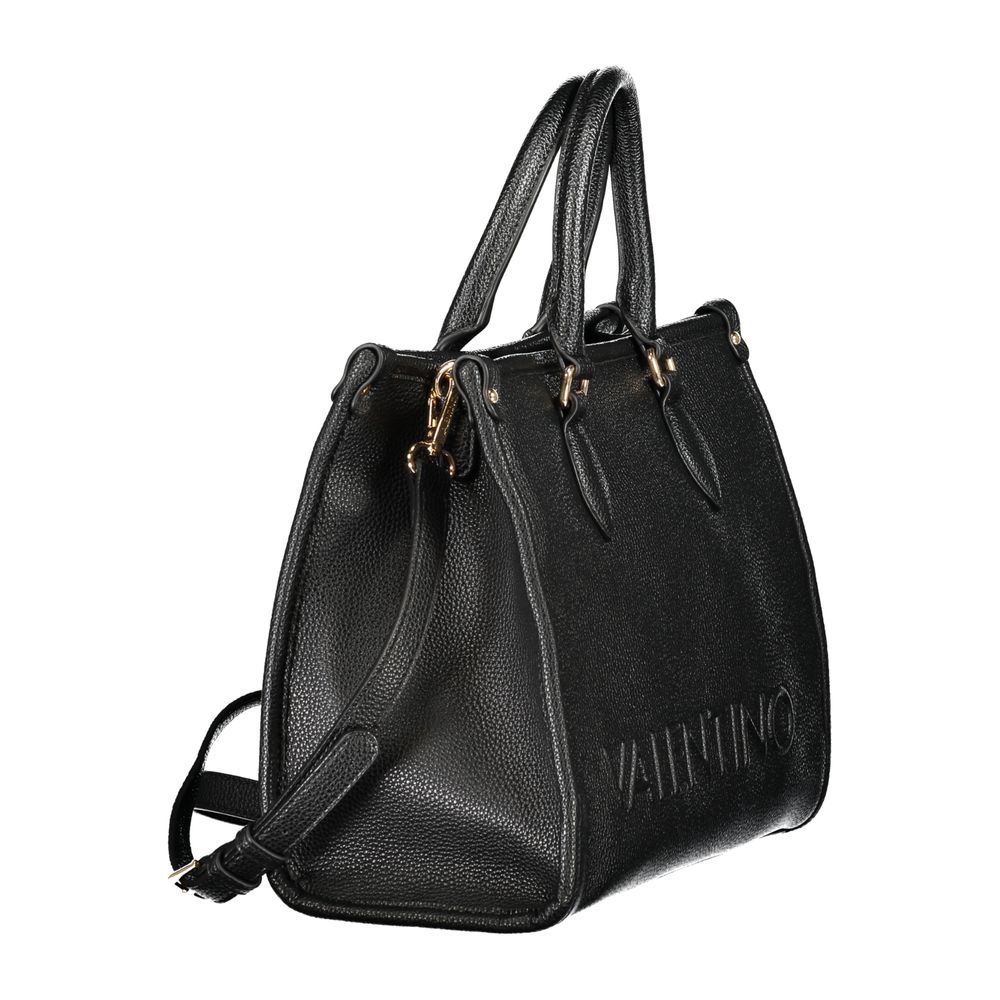 Black Polyurethane Women Handbag