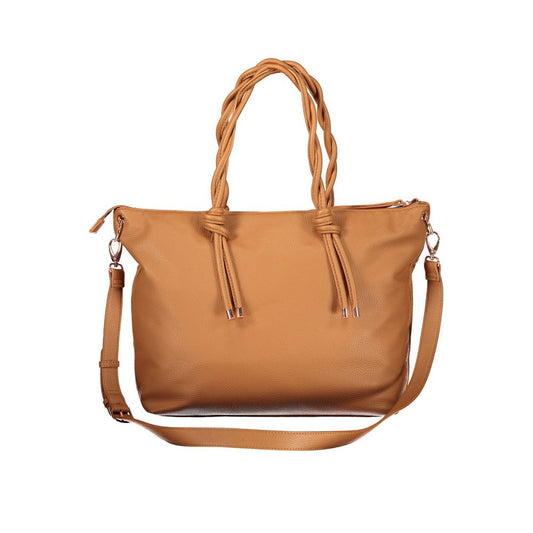 Brown Polyurethane Women's Bag