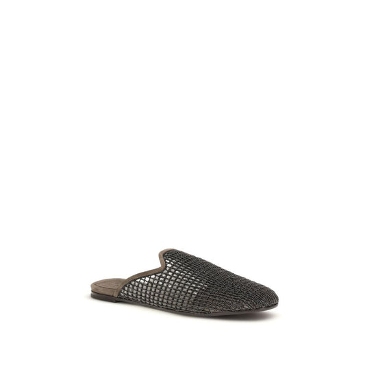 Gray Calf Leather Bos Taurus Mules
