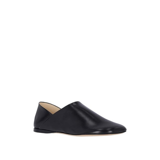 Black Lamb Leather Slip-On Loafers