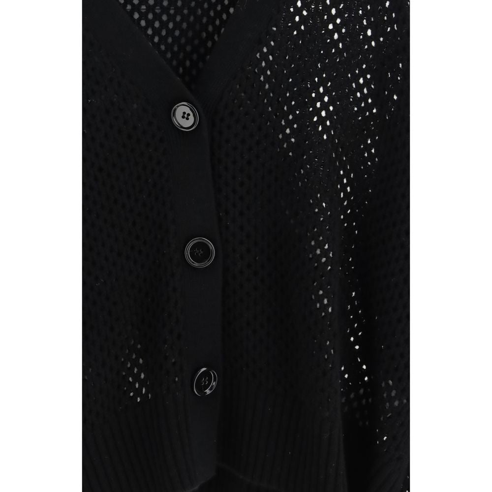 Black Fleece Wool Cardigan