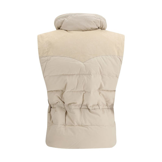 Beige Polyamide Sleeveless Jacket