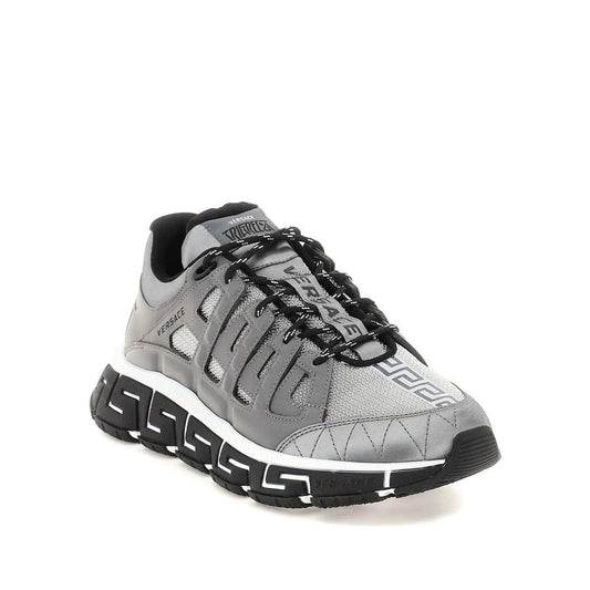 Silver Fabric Athletic Sneakers