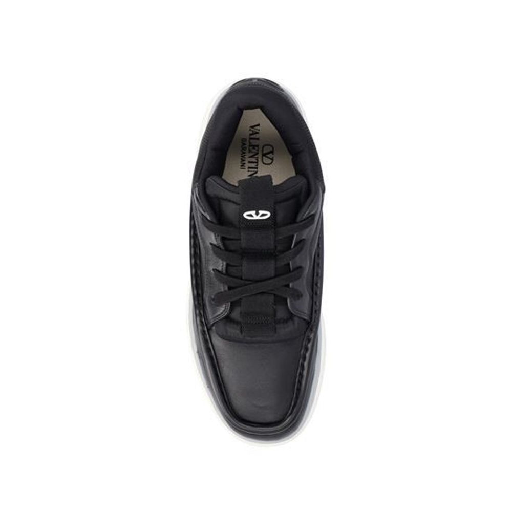 Black Lamb Leather Low Top Sneakers