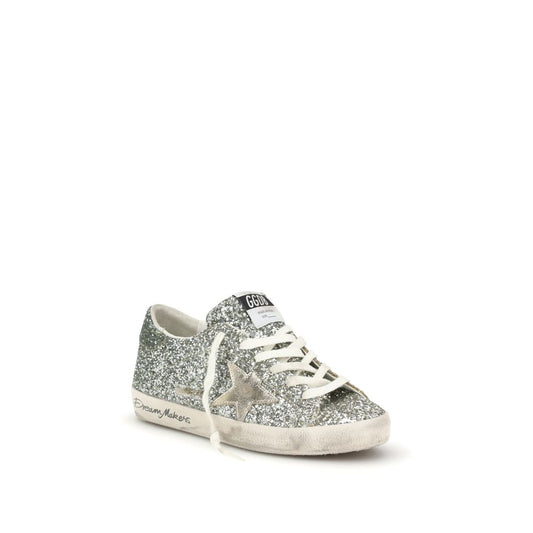 Silver Fabric Low Top Sneakers