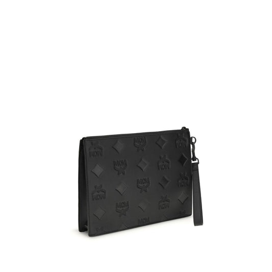 Black Calf Leather Bos Taurus Clutch Bag