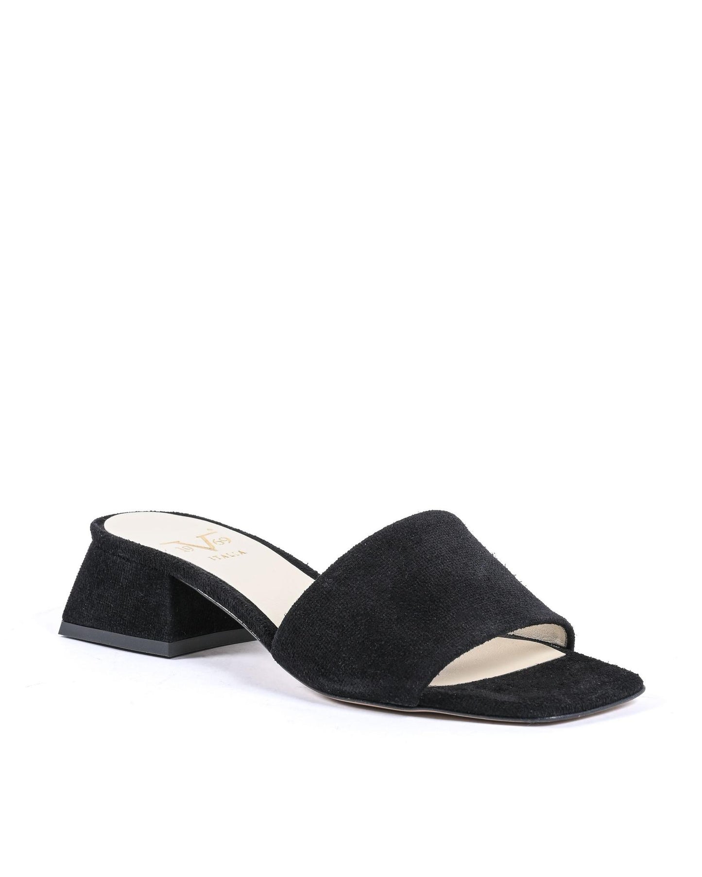 Black Leather Flat Sandals