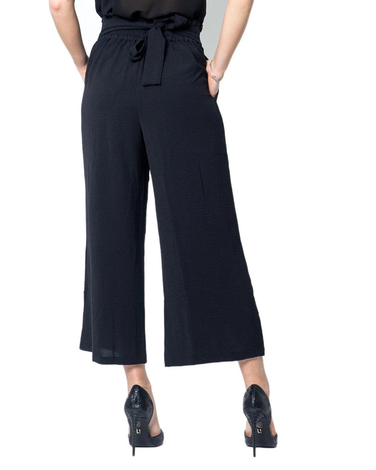 Black Viscose Casual Pants