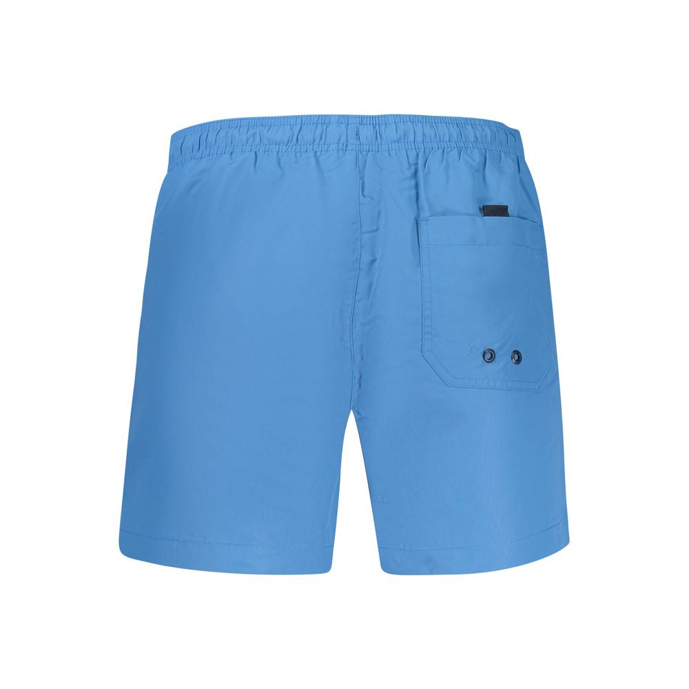 Blu Polyester Men's Swim Boxer