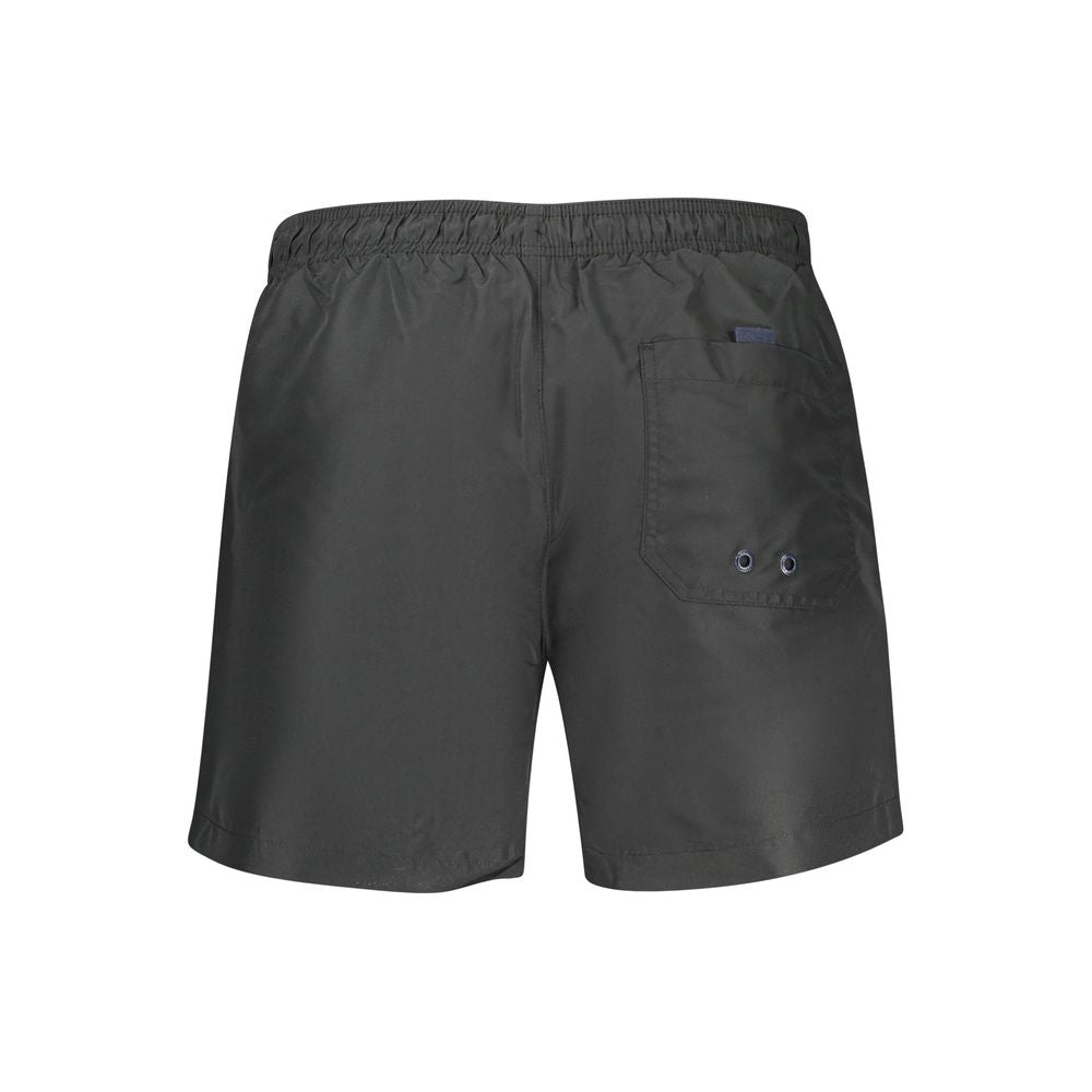 Black Polyester Men's Swim Boxer