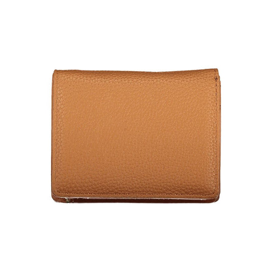 Brown Polyurethane Women's Wallet
