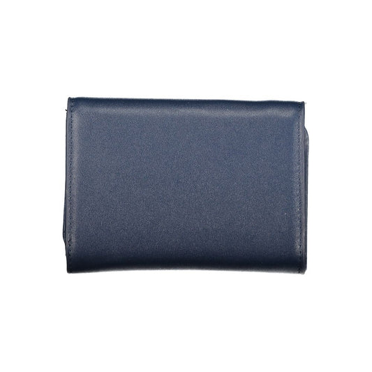 Blue Polyurethane Women's Wallet