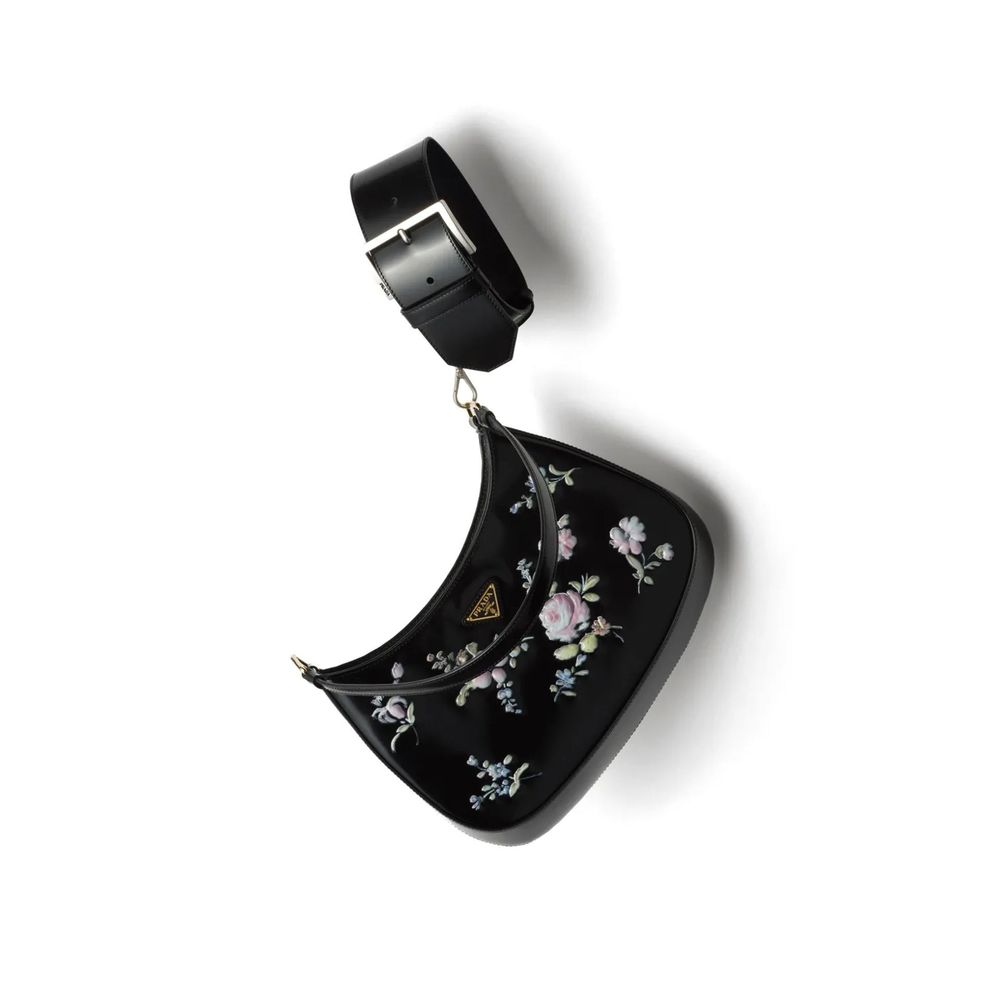 Black Calfskin Shoulder Strap