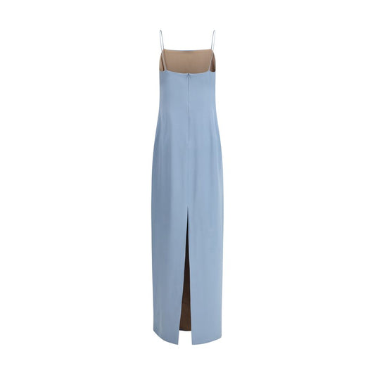 Light Blue Silk Long Dress