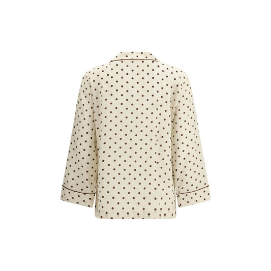 Beige Silk Pattern Shirt