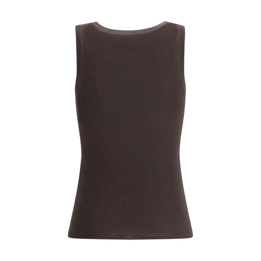 Brown Cotton Tank Tops