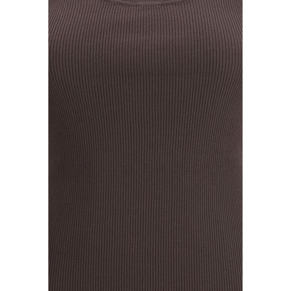 Brown Cotton Tank Tops