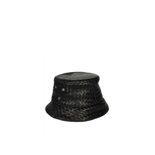 Black Lamb Leather Bucket Hat