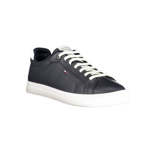 Blue Polyurethane Men Sneaker
