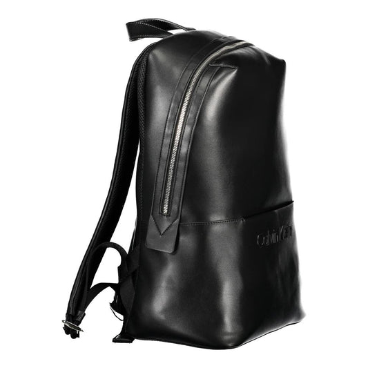 Black Polyester Men's Backpack