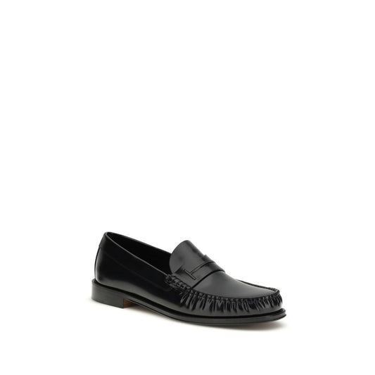Black Calf Leather Bos Taurus Slip-On Loafers
