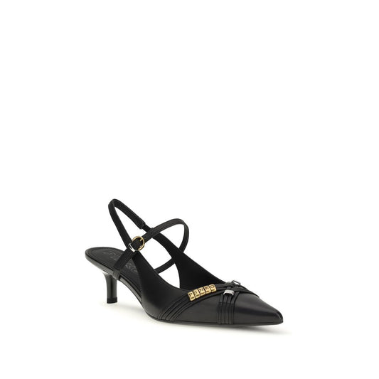 Black Calf Leather Bos Taurus Mid Heel Pumps