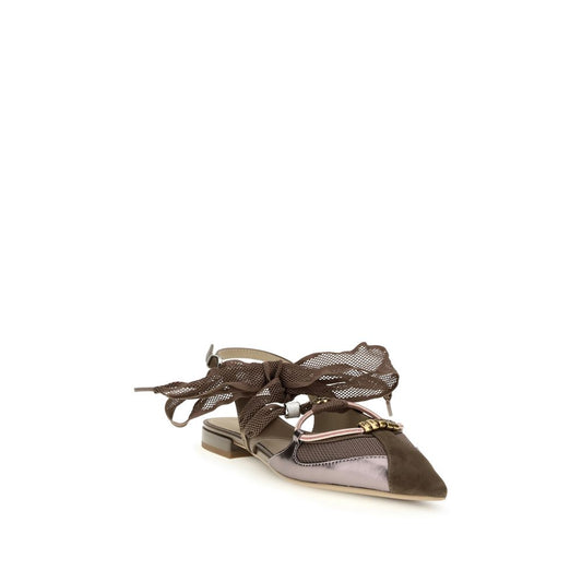 Brown Goatskin Ballet Flats