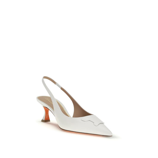 White Calf Leather Bos Taurus High Heel Pumps