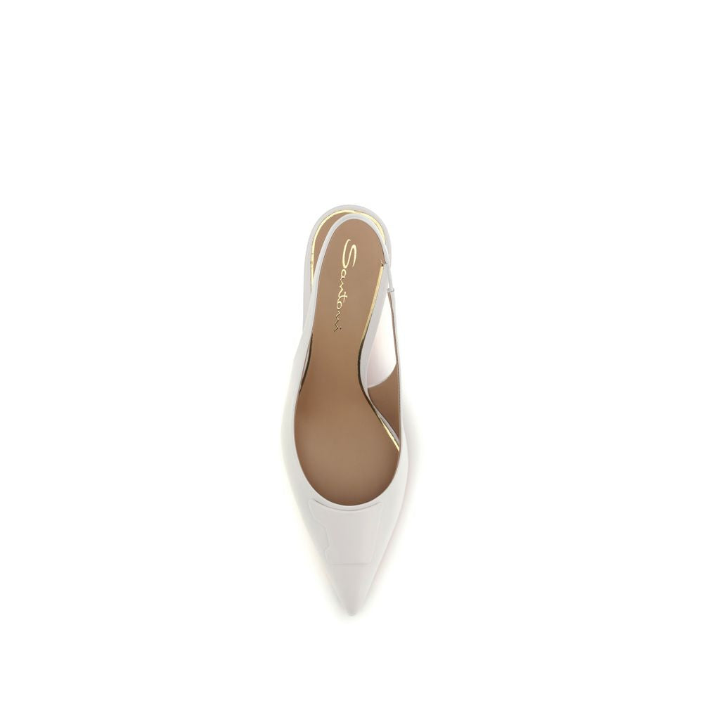 White Calf Leather Bos Taurus High Heel Pumps