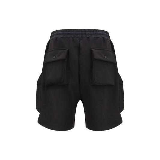 Black Cotton Bermuda Shorts