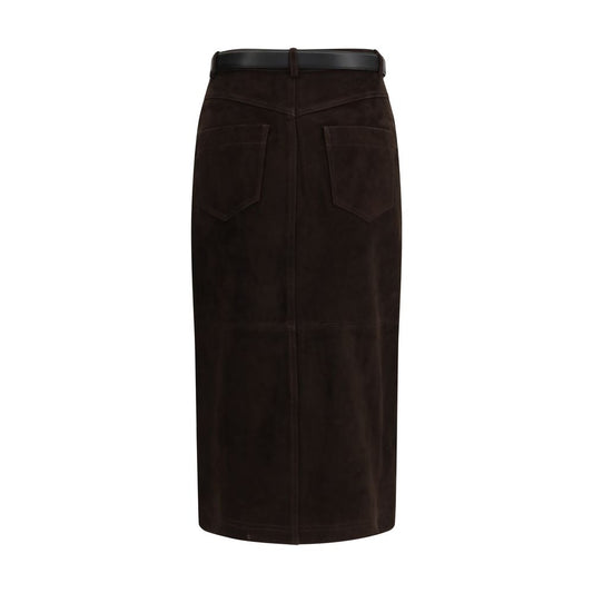 Brown Lamb Ovis Aries Aries Midi Skirt