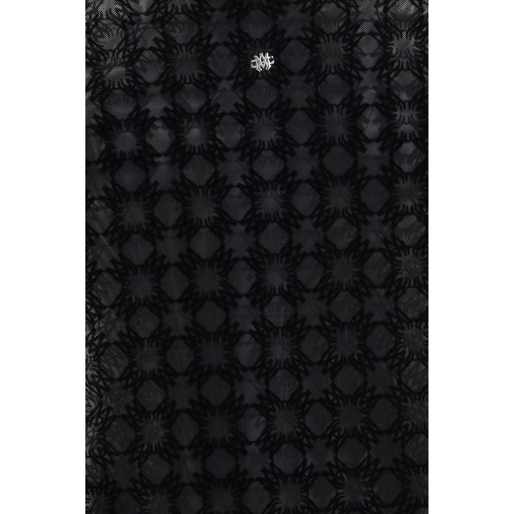 Black Polyester Pattern Shirt