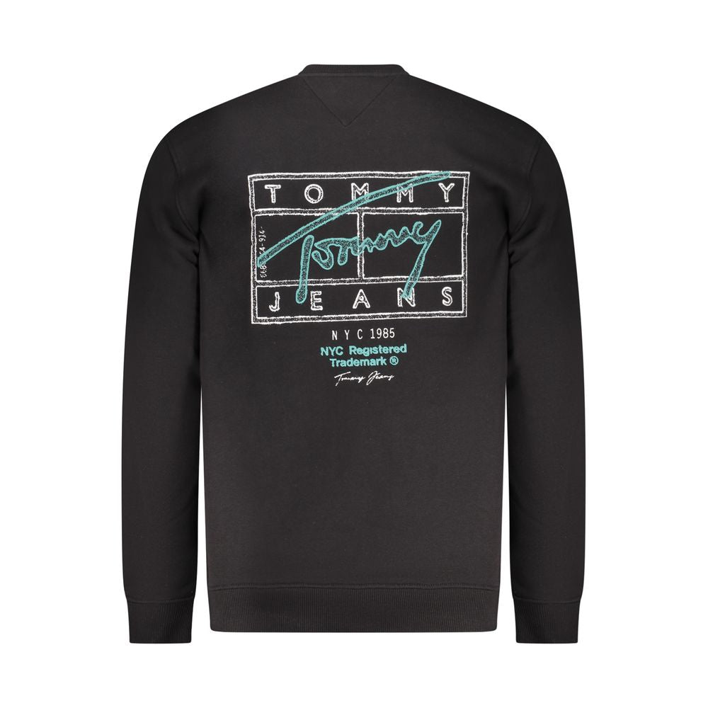 Black Cotton Men Sweatshirt