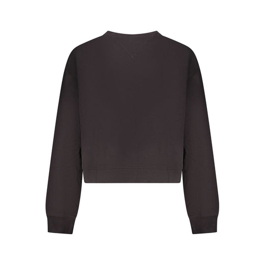 Black Cotton Women Sweatshirt