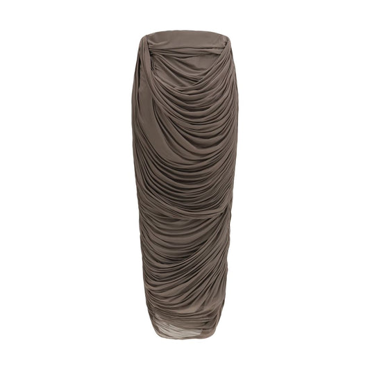 Brown Copper Midi Skirt
