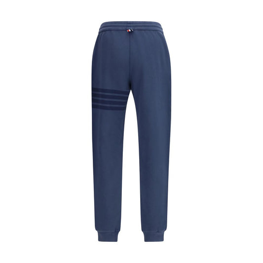 Blue Cotton Casual Pants