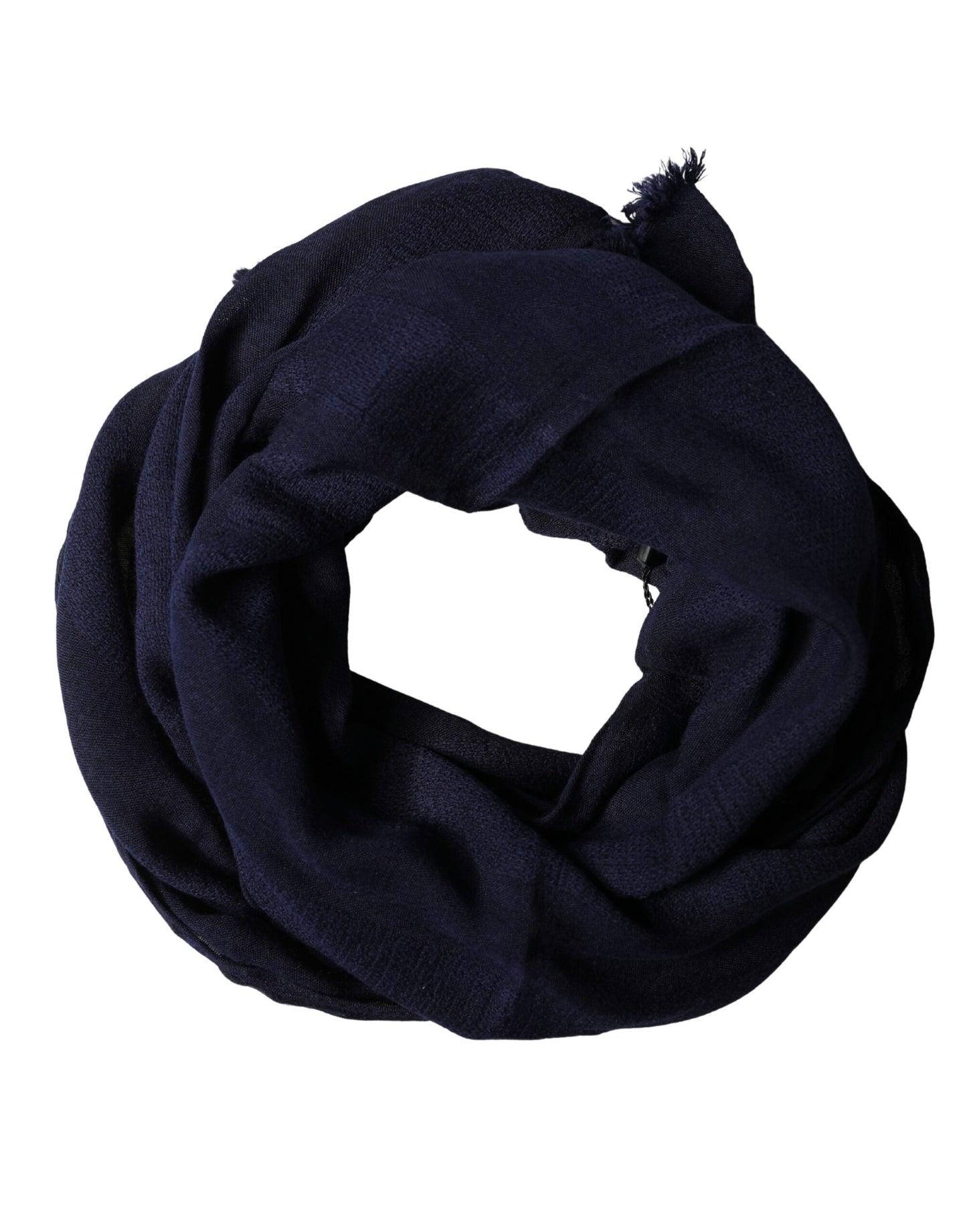 Dark Blue Wool Knit Unisex Wrap Fringe Shawl 170cm x 60cm Scarf