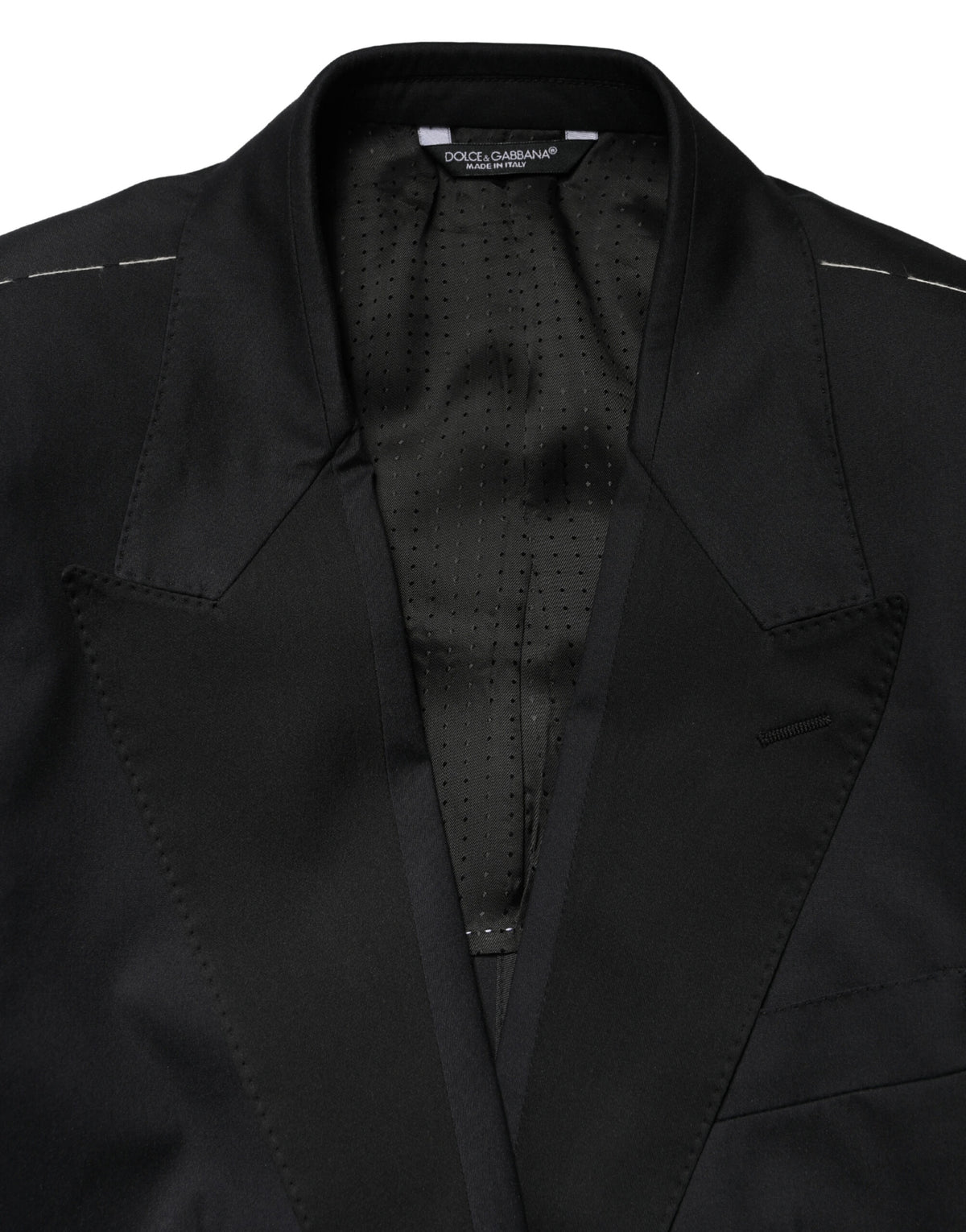 Black Cotton Single Breasted 2 Piece Suit